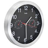 Vidaxl Wall Clock s mechanismem křemenného romenu Hygrometr teploměr 30 cm černá