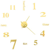 Vidaxl 3D -Wanduhr 100 cm xxl moderne Goldfarbe