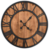 Vidaxl Wanduhr Vintage-Quarzmechanismus xxl 60 cm Holz Metall