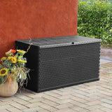 Vidaxl tuinbox 120x56x63 cm polypropeen rattan antracietkleurig