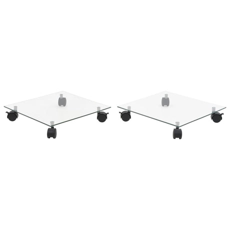 Vidaxl Plant Rollers Quadrat 35 x 35 cm gehärtetes Glas 2 STs