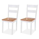 Vidaxl eetkamerset mdf en rubberwood wit 3-delig