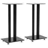 Vidaxl Lautsprecherstandards Säulendesign Temperiertes Glas schwarz 2 PCs
