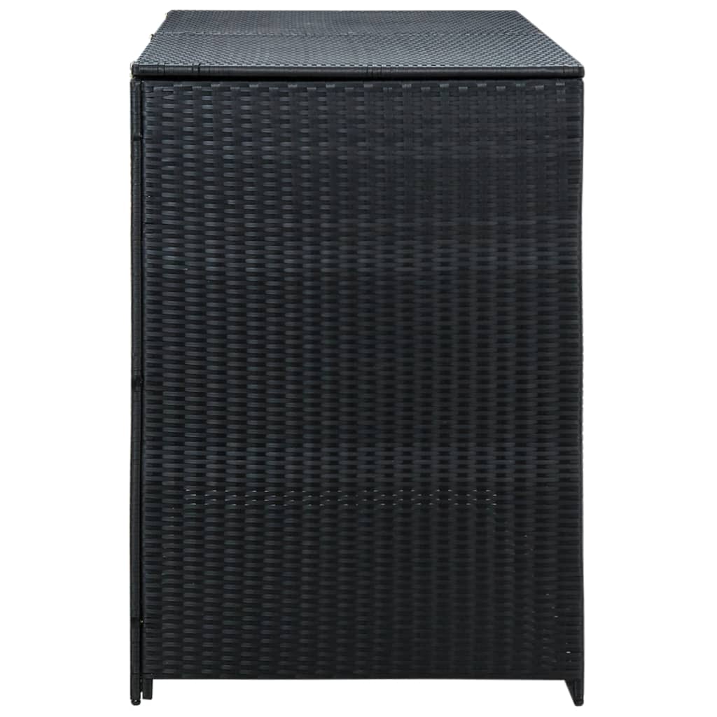 Vidaxl vsebnika za shranjevanje dvojne 148x80x111 cm poli rattan črna