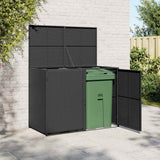 Almacenamiento de contenedores Vidaxl Double 148x80x111 CM Poly Rattan Negro