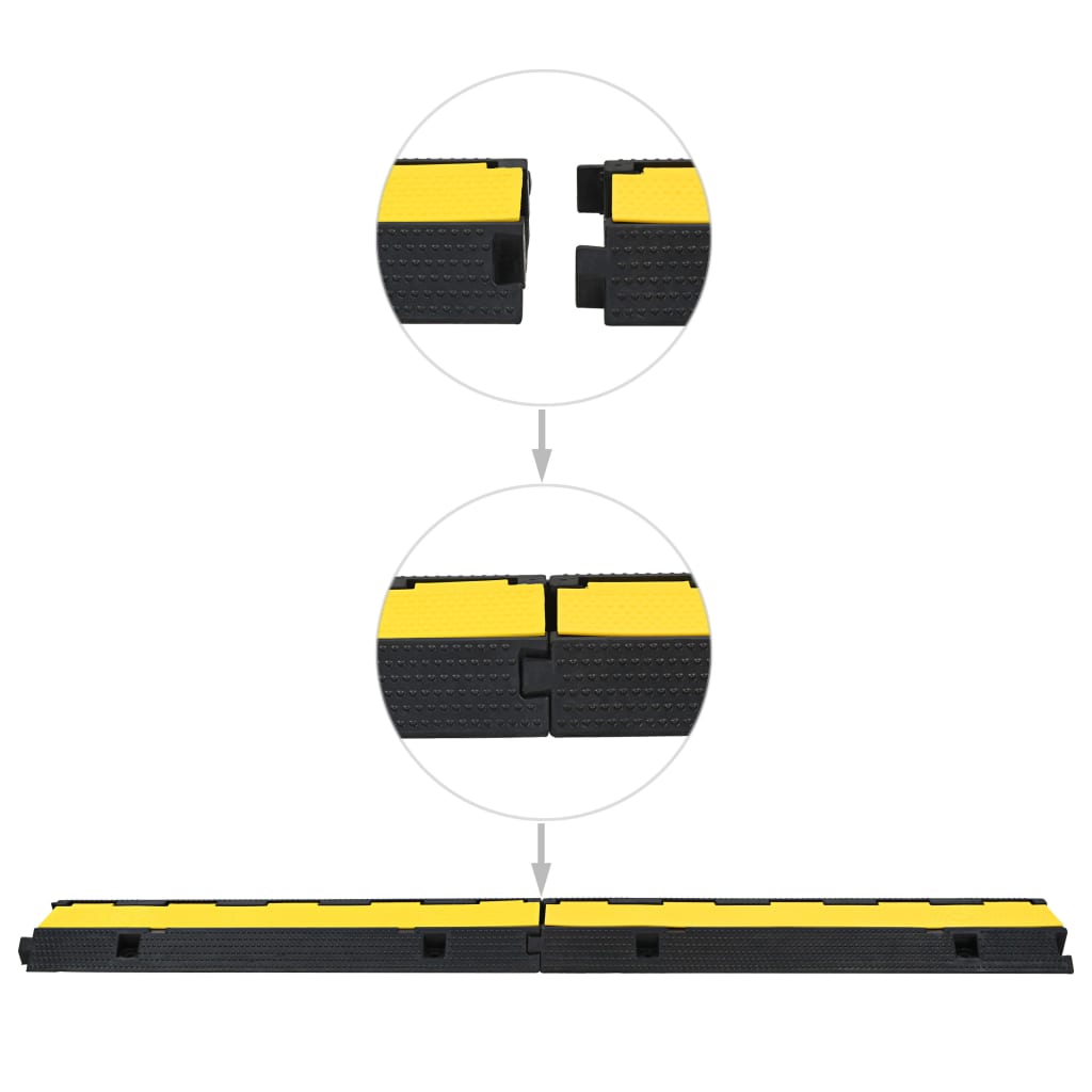 Seuil de protecteur de câble vidaxl 1 tunnel 100 cm caoutchouc