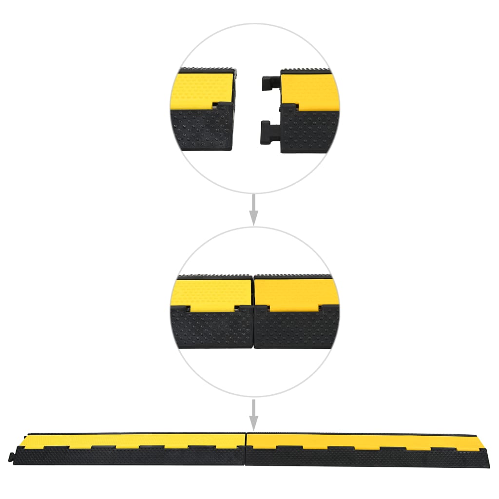 Seuil de protecteur de câble Vidaxl 2 tunnels 101,5 cm