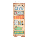 Vidaxl -Wandbedeckungsregal mit 6 Haken Live Life 120x40 cm