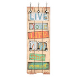 Vidaxl -Wandbedeckungsregal mit 6 Haken Live Life 120x40 cm