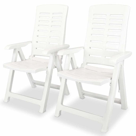 Vidaxl tuinstoelen 2 st verstelbaar kunststof wit