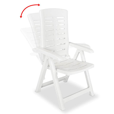 Vidaxl tuinstoelen 2 st verstelbaar kunststof wit