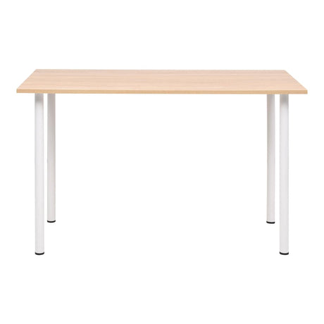 Vidaxl eettafel 120x60x73 cm eikenkleur en wit