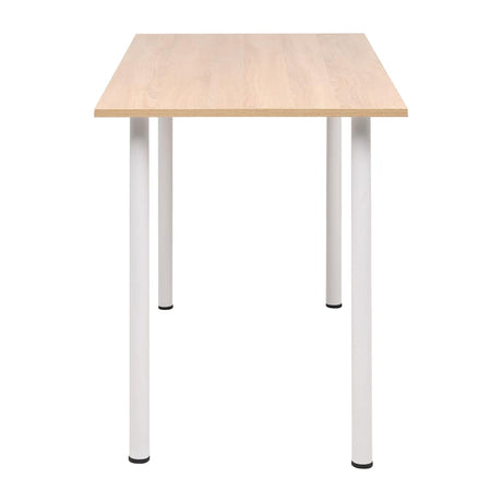 Vidaxl eettafel 120x60x73 cm eikenkleur en wit