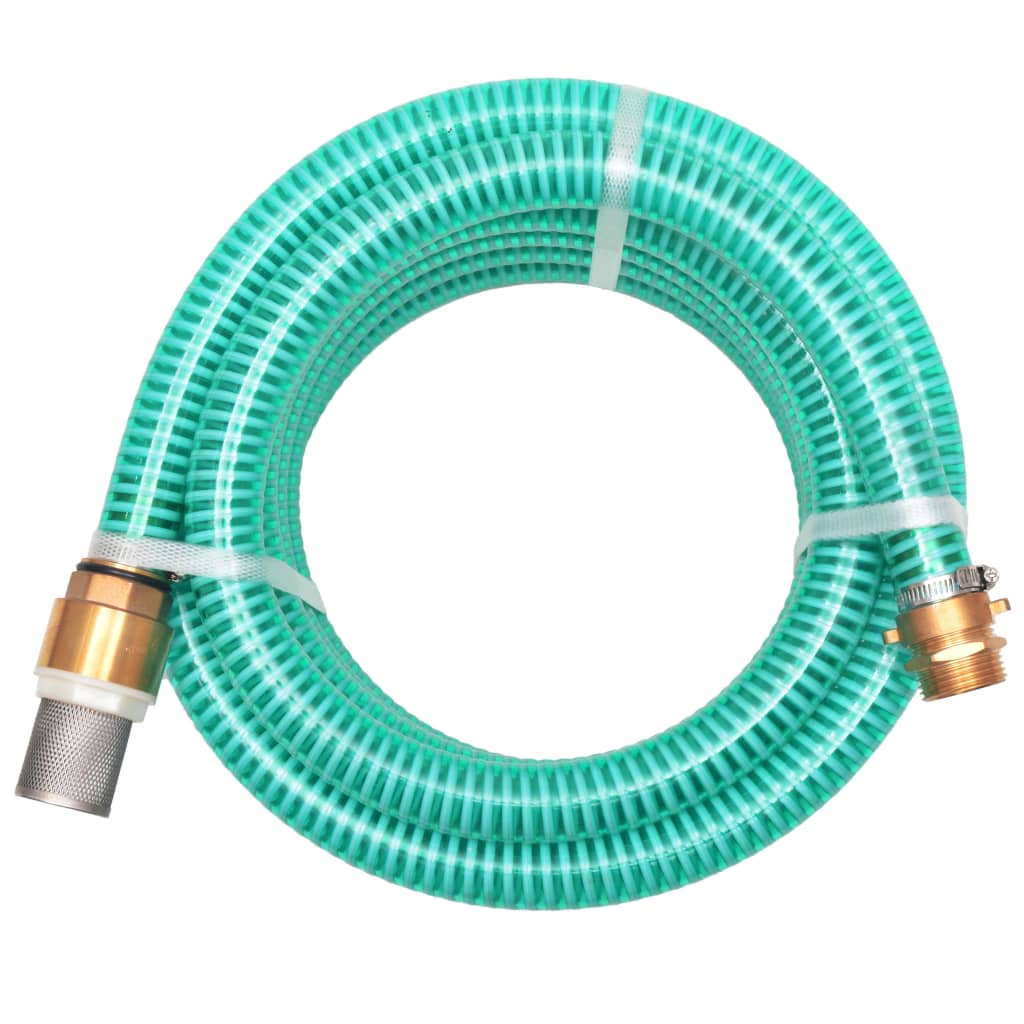 Vidaxl suction hose with brass couplings 15 m 25 mm green