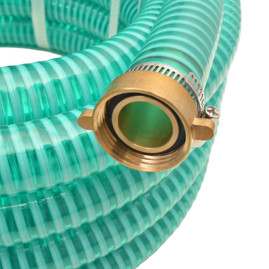 Vidaxl suction hose with brass couplings 15 m 25 mm green