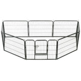 Vidaxl Hond leeft mat 8 Panelen 80x60 cm Stol schwaarz