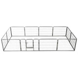 Vidaxl Hundelauf mit 12 Panels 80 x 60 cm Stahlschwarz