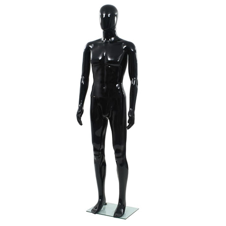 Vidaxl Estalage Puppe Männlich mit Glasfuß 185 cm glänzend schwarz