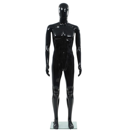 Vidaxl Estalage Puppe Männlich mit Glasfuß 185 cm glänzend schwarz
