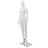 Vidaxl Estalage Puppe weiblich mit Glasfuß 175 cm glänzend Weiß