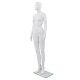 Vidaxl estalage Doll weiblech mat Glas Fouss 175 cm glänzend wäiss