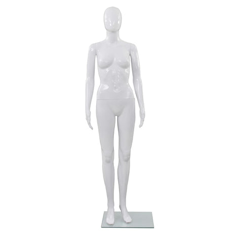 Vidaxl Estalage Puppe weiblich mit Glasfuß 175 cm glänzend Weiß