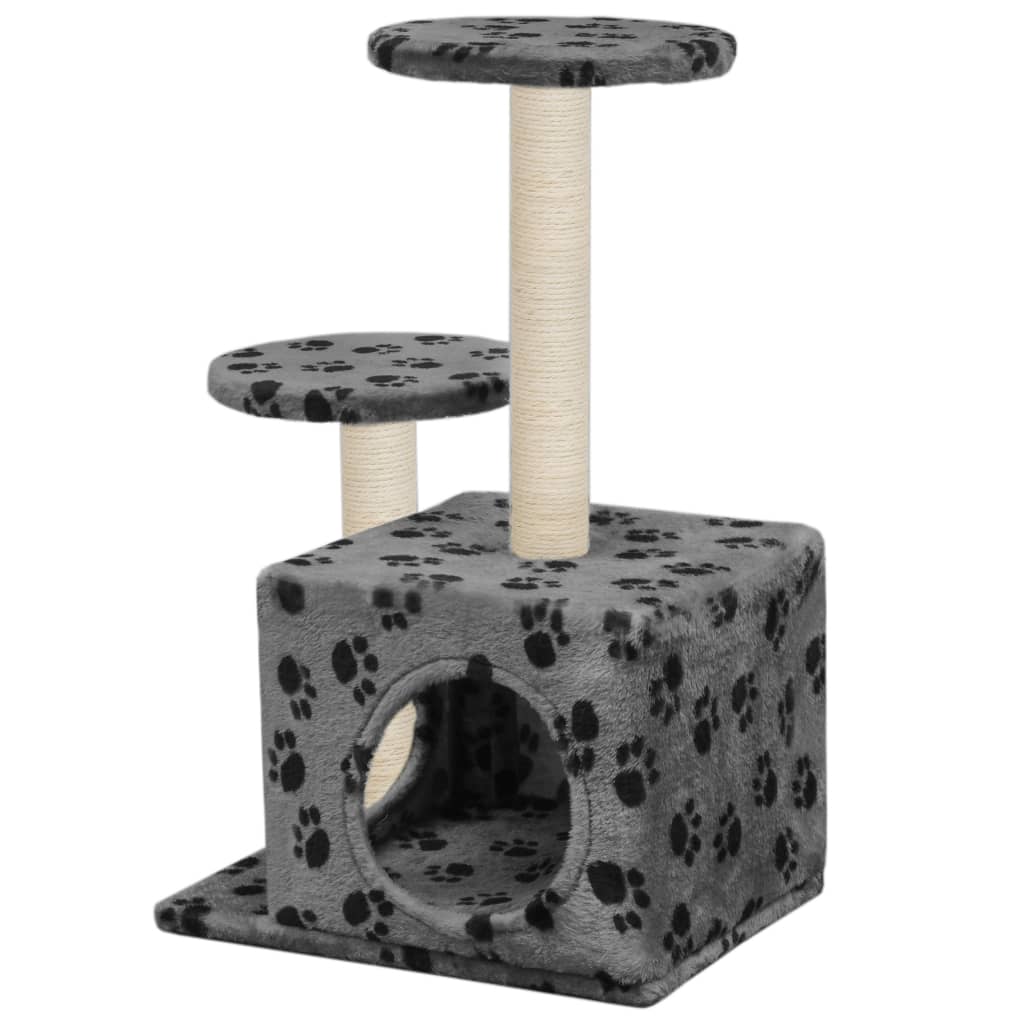 Vidaxl Cat scratching post with Sisal scratching posts 60 cm Pootprints Gray