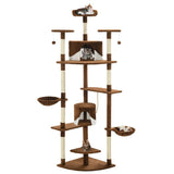 Vidaxl -Katzenkratzerpfosten mit Sisal -Kratzern 203 cm braun und weiß