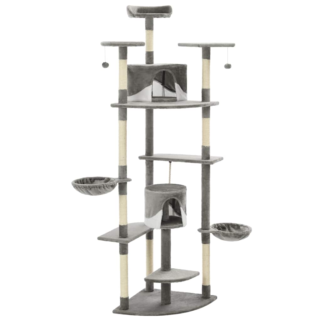 Vidaxl Cat Scraping Post mit Sisal -Kratzern 203 cm grau und weiß