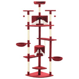 Vidaxl -Katzenkratzerpfosten mit Sisal -Kratzern 203 cm rot und weiß