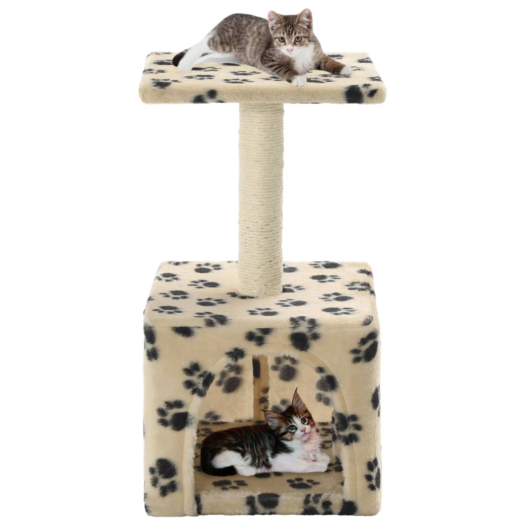 Vidaxl Cat Rangeing Post con Sisal Scratching Post de 55 cm Pootprints beige