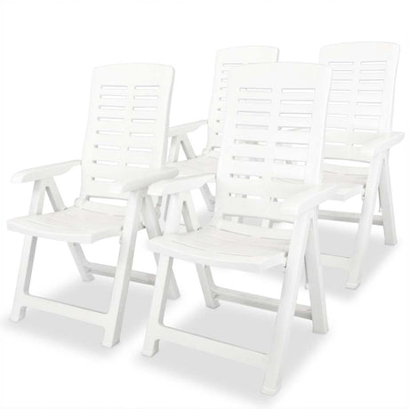 Vidaxl tuinstoelen 4 st verstelbaar kunststof wit