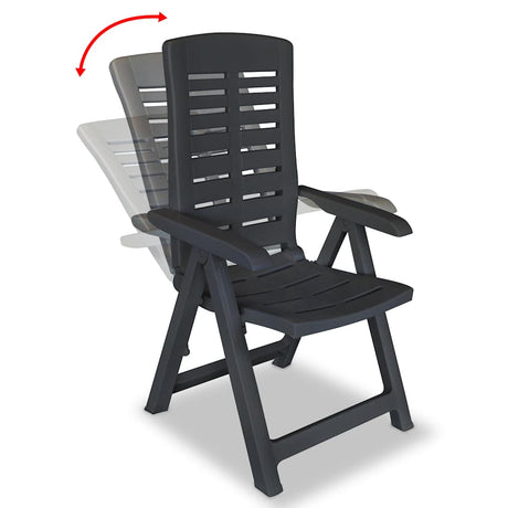 Vidaxl tuinstoelen 4 st verstelbaar kunststof antracietkleurig