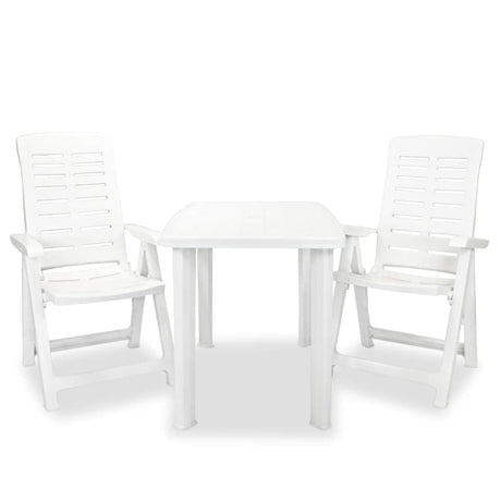 Vidaxl 3-delige bistroset kunststof wit