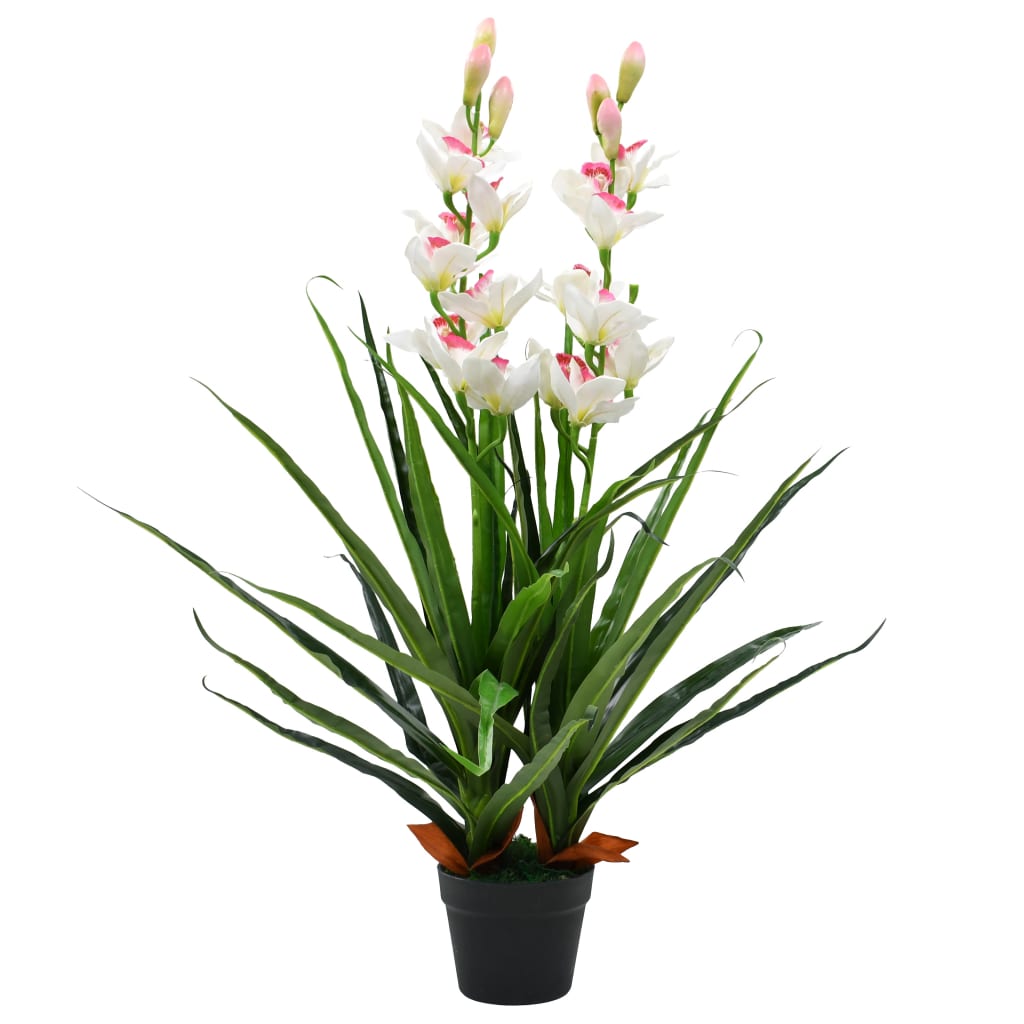 Vidaxl Artificial Plant med potten cymbidium orkidé 100 cm grön