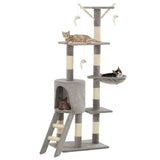 Vidaxl Cat Scratching Post med sisal skrabe poster 138 cm grå