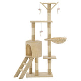 VIDAXL -Katzenkratzerpost mit Sisal -Kratzern 138 cm Beige