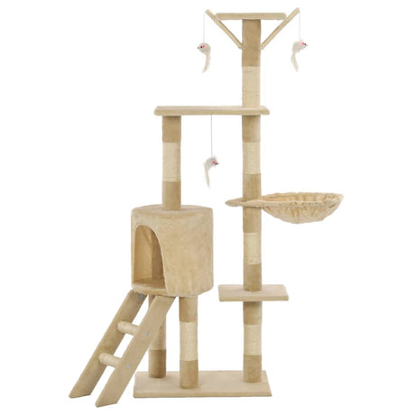 Vidaxl Katzenkratzbaum mit Sisal-Kratzstämmen 138 cm Beige