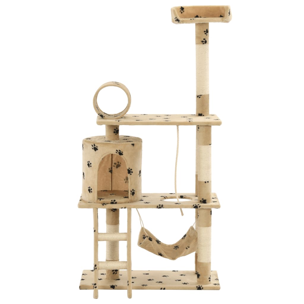 VIDAXL -Katzenkratzerpost mit Sisal -Kratzer -Posts 140 cm Pootprint Beige
