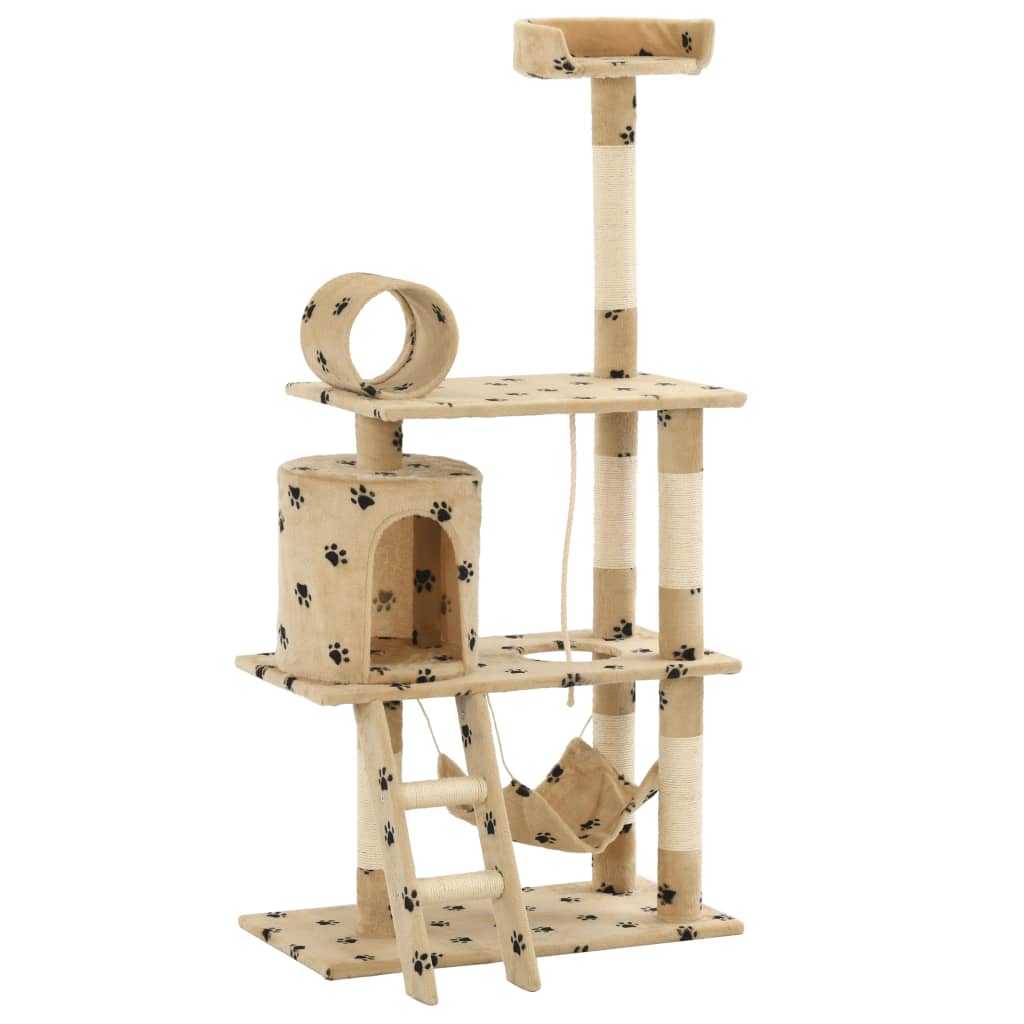 VIDAXL -Katzenkratzerpost mit Sisal -Kratzer -Posts 140 cm Pootprint Beige