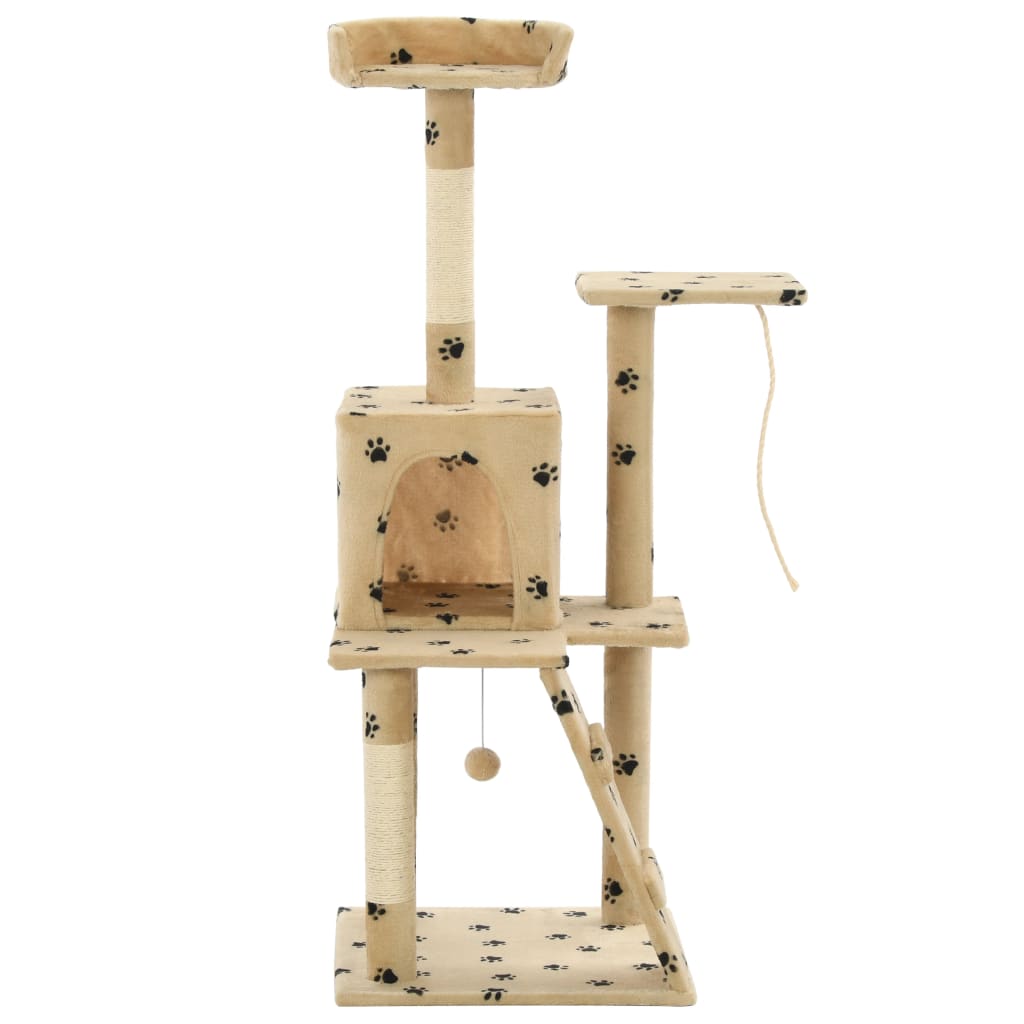 Vidaxl Cat Ranging Post con postes de rascado de sisal de 120 cm Pootprints beige