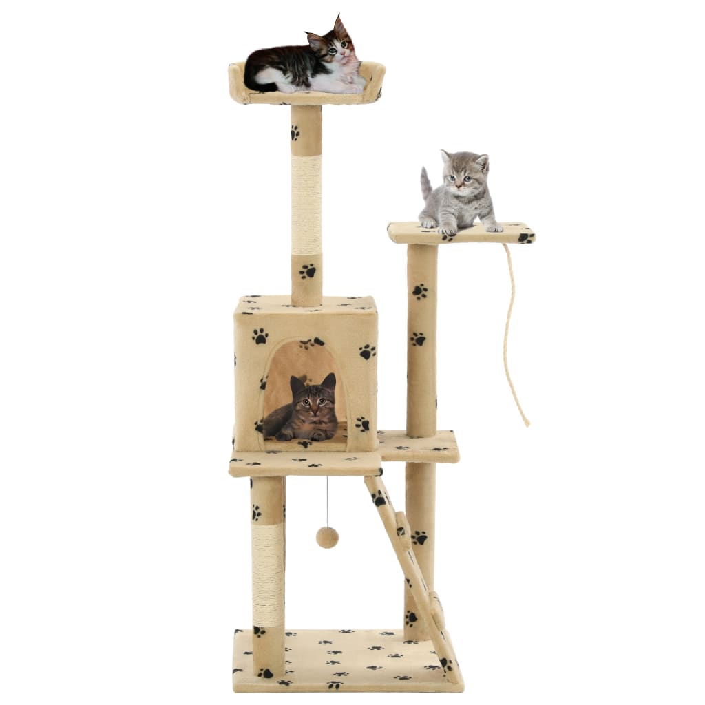 Vidaxl Cat Scratch Post avec sisal Scratch Posts 120 cm POOTPRINTS BEIGE