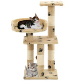 Vidaxl Cat Ranging Post con postes de rascado de sisal 65 cm Pootprints beige