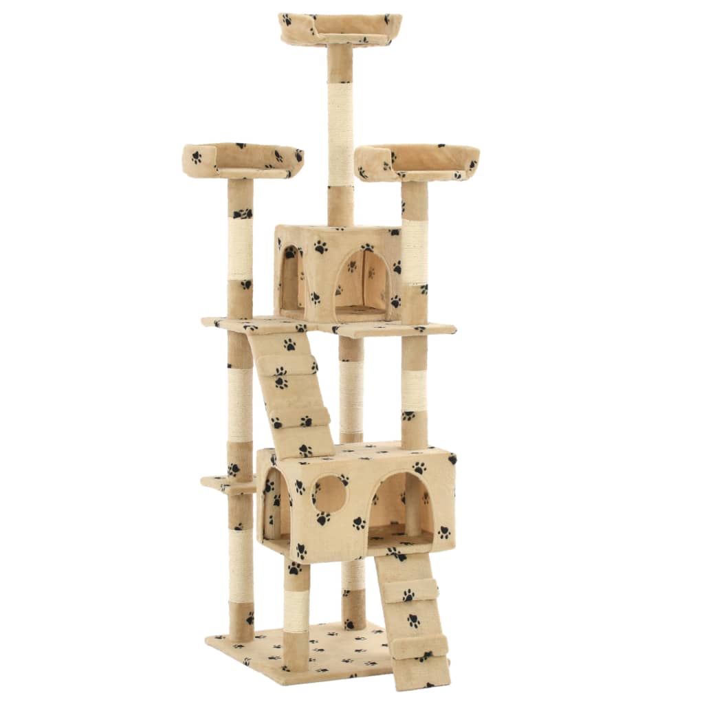 VIDAXL -Katzenkratzerpost mit Sisal -Kratzer -Posts 170 cm Pootprints Beige