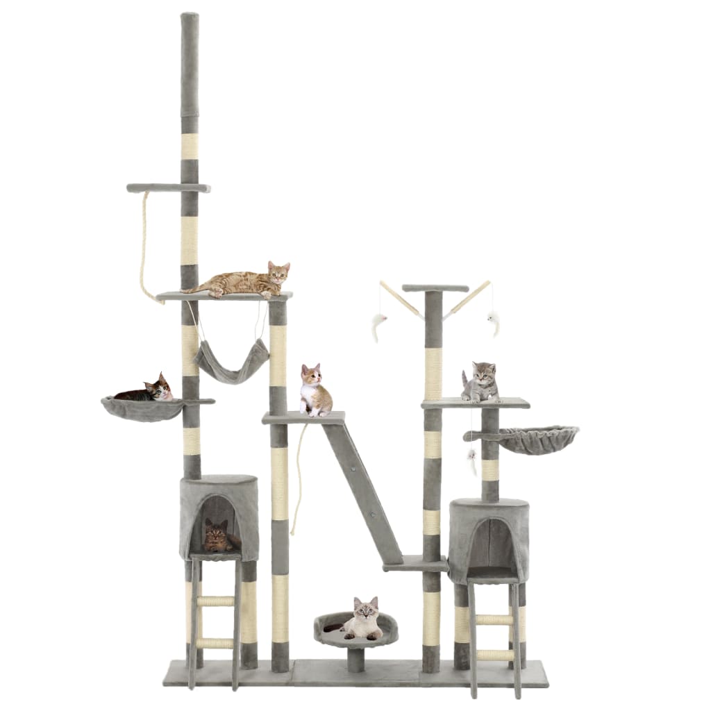 Vidaxl Cat Scraping Post mit Sisal-Kratzerpfosten 230-250 cm Grau