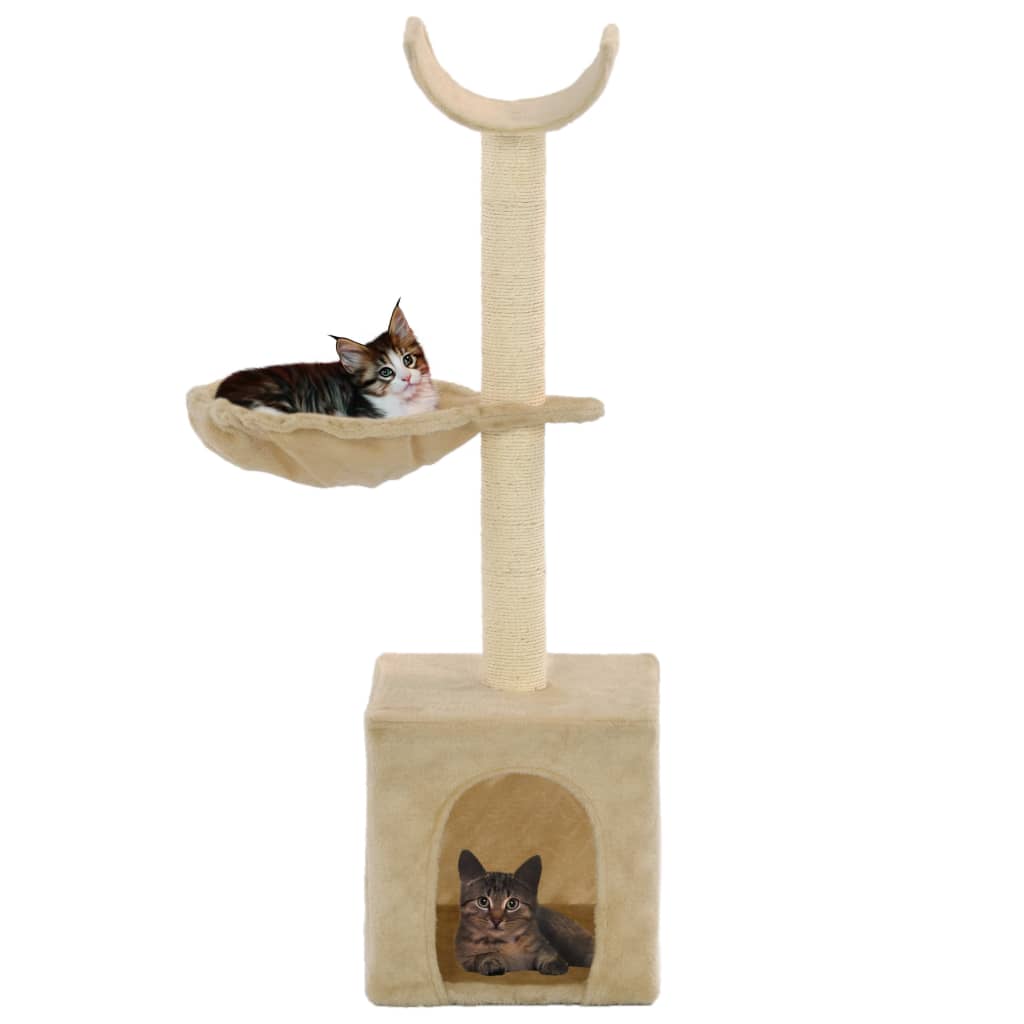 Vidaxl Cat Rastreing Post con postes de rascado de sisal 105 cm beige