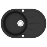 Vidaxl Sink Oval Einschale Granitschwarz