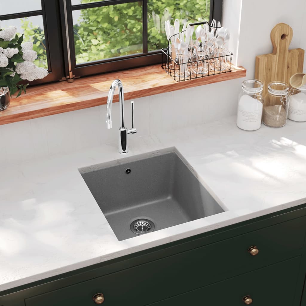 Vidaxl Sink Single Bowl of Granite Grey