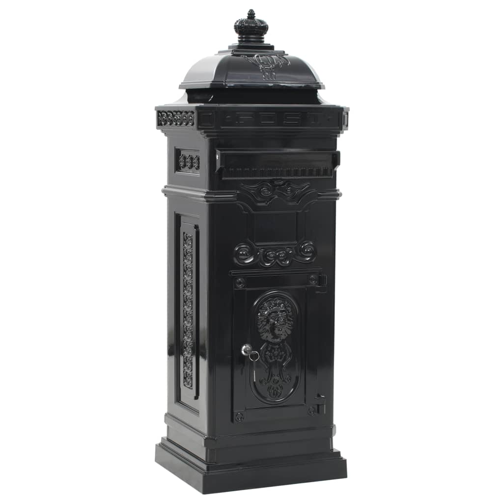 VidaXL PILAAR Mailbox Vintage style rust -resistant aluminum black