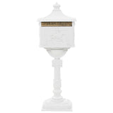 Vidaxl Standing Letterbox Vintage Style Rost -resistantes Aluminium weiß